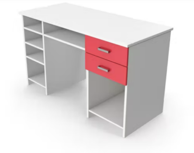 Home Office Table Red White Custom Bandung