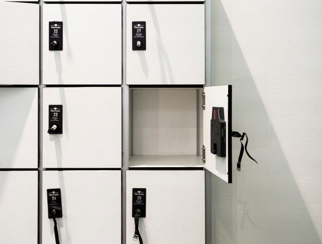 Empty locker with open door