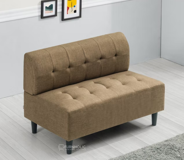 Ifurnholic Marco Sofa 2 Dudukan I Kursi Tamu Minimalis I Sofa 2 Seater I Sofa Fabric I Kursi Ruang Tunggu - Cokelat
