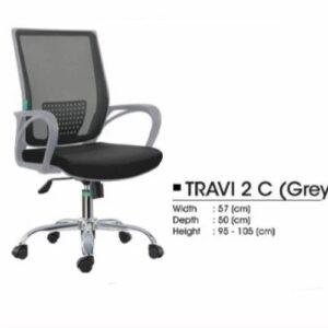 Kursi Kantor Travi 2 C Grey Chrome