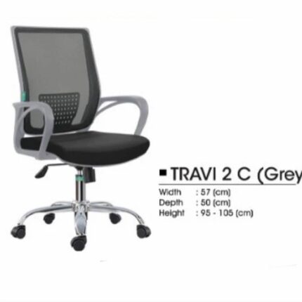 Kursi Kantor Travi 2 C Grey Chrome